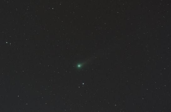 Comet C/2013 R1 (Lovejoy) 300mm f/5.6, ISO 400 180 seconds. 12 frames of 15 seconds.