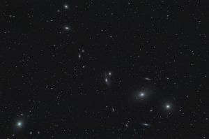 Markarian's Chain: M64, M86 and others in the Virgo Cluster. Nikon D90 on Altair Wave 115/805 (f/7), ISO 400 50 minutes: 5 frames of 10 minutes each.